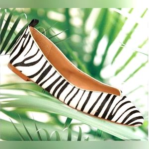 UGG Women's Lynley Exotic Zebra Print Calf Hair Ballet Flats Size 7.5